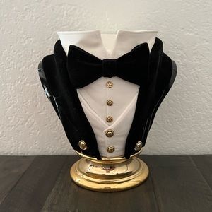 Bath & Body Black and White Halloween Headless Butler Tuxedo Candle Holder